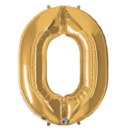 34 inch-es Number 0 Gold - Arany Számos Fólia Lufi