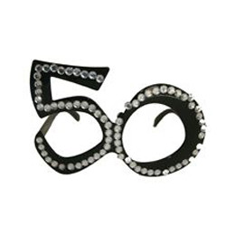 Fekete 50-es Szülinapi Parti Szemüveg