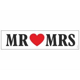 Mr és Mrs Szíves Esküvői Rendszámtábla - 50 cm x 11,5 cm