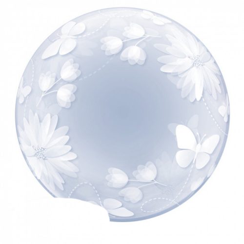 20 inch-es Butterflies & Flowers Deco Bubble Lufi