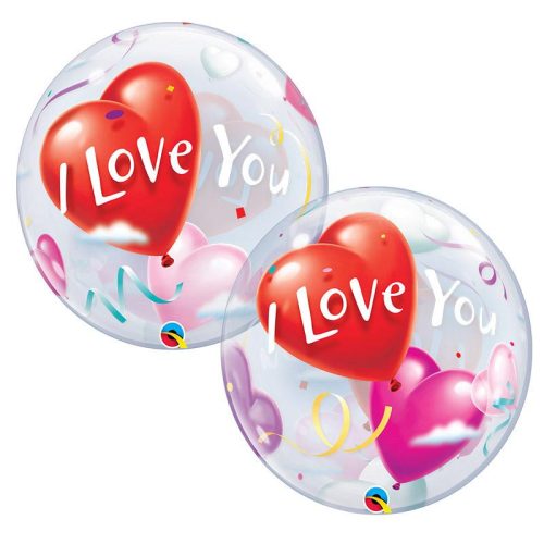 22 inch-es I Love You Heart Balloons Szerelmes Bubble Lufi