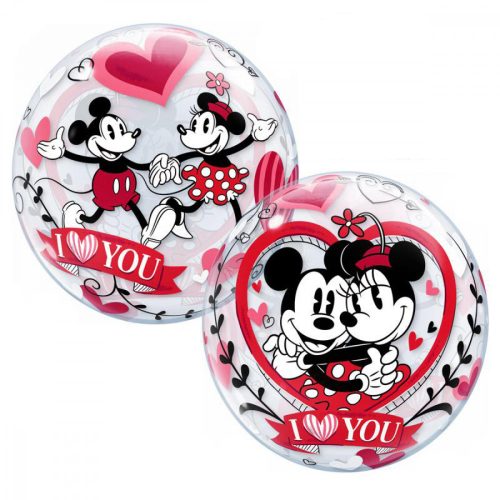 22 inch-es Disney Bubbles Mickey & Minnie I Love You Szerelmes Lufi