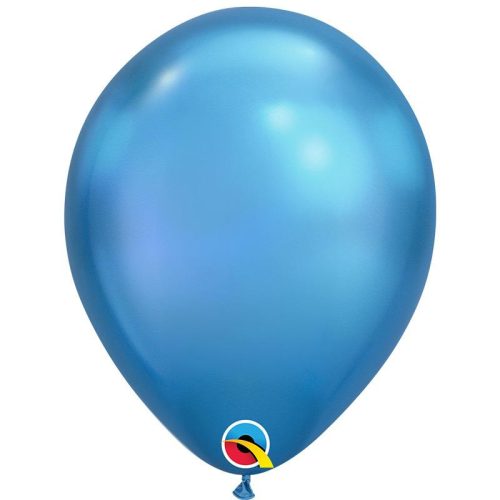 11 inch-es Chrome Blue - Kék Kerek Lufi (6 db/csomag)