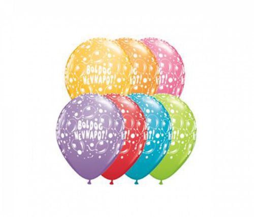 11 inch-es Boldog Névnapot Sparkling Balloons Festive Lufi (6 db/csomag)