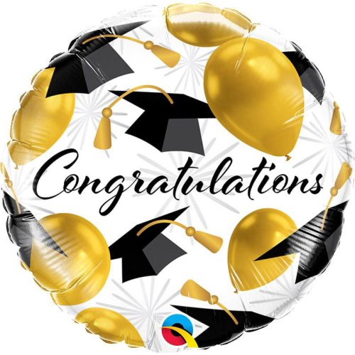 18 inch-es Congratulations Gold Balloons Fólia Lufi